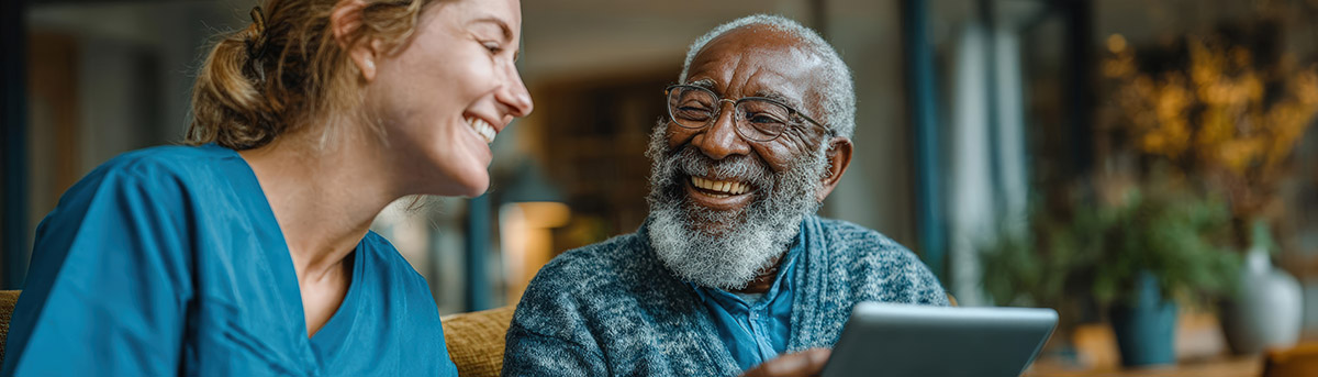 nursing home care nurse tablet patient